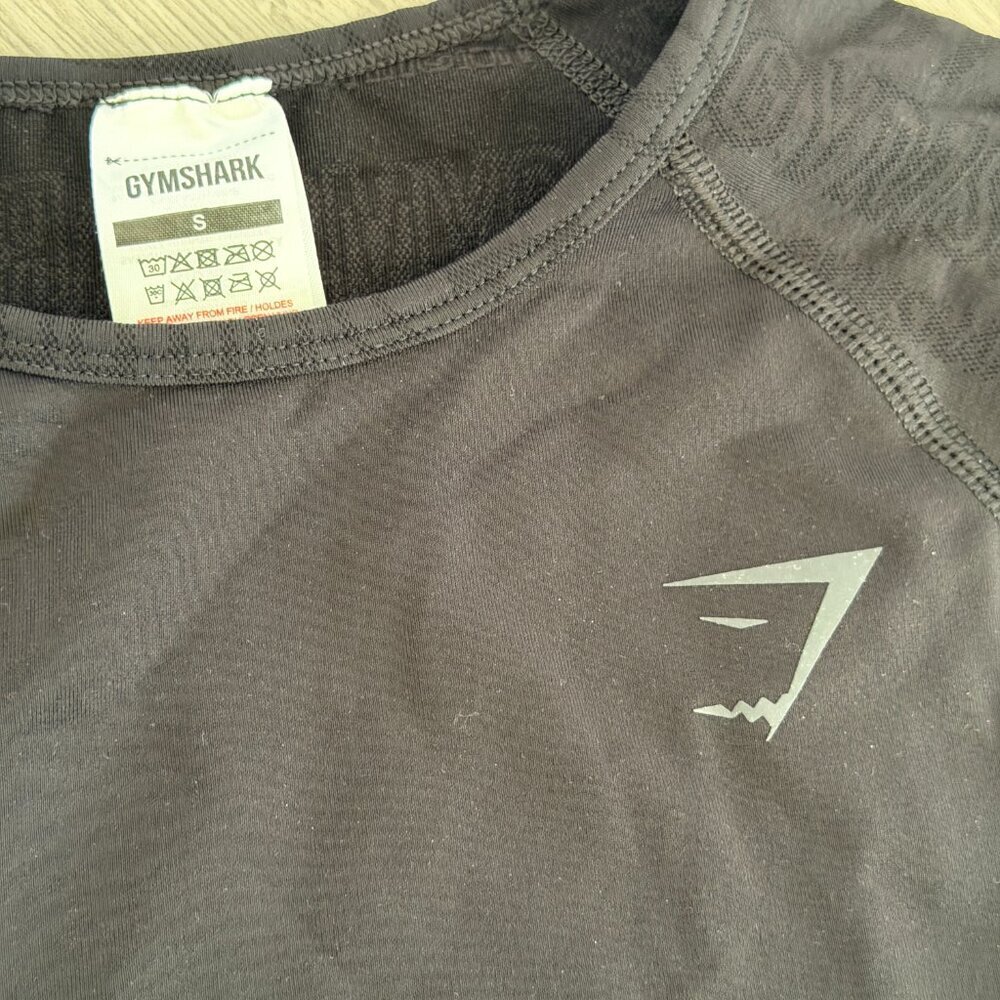 Gymshark Black Cropped Long Sleeve Top | Size S | Athletic Fit - Picture 4 of 9
